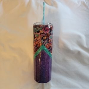 Purple & teal Paisley Tumbler